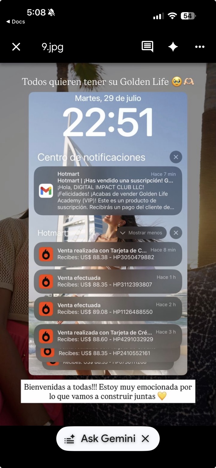 Resultados compartidos por alumna